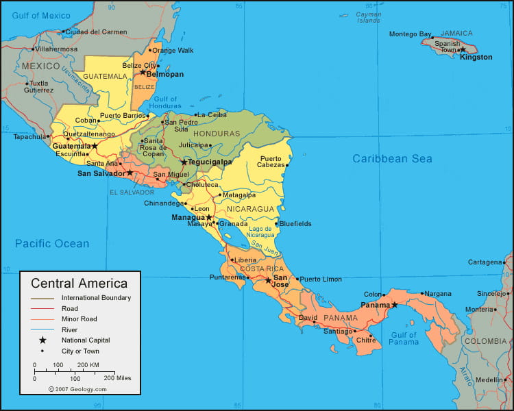 Spanish speaking nations in Central America